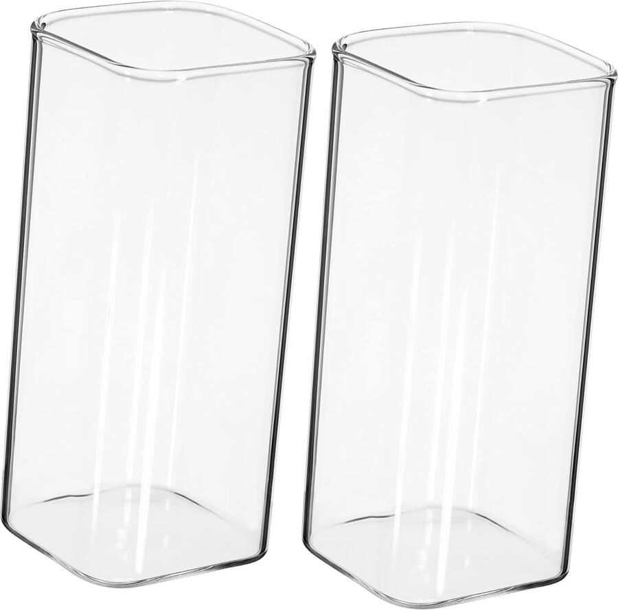 2Stuks Creatieve Glazen Beker Multifunctionele Drinkbekers voor Koffie Cocktails voor Thuis Kantoor Restaurants Borosilicaat