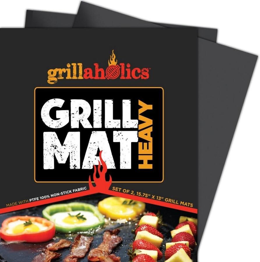 2x Anti Aanbak Grillmat 600°C Rechthoekig BBQ Mat voor Vlees & Vis