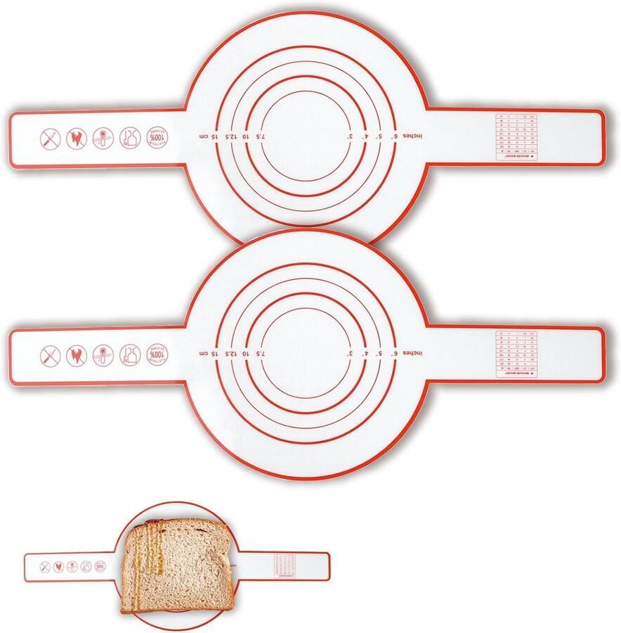 2x Herbruikbare Siliconen Bakmat voor Dutch Oven & Brood Hittebestendig en Multifunctioneel