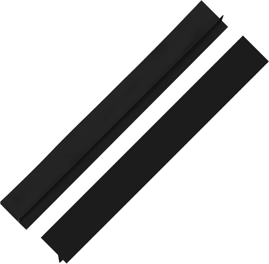 2x Hittebestendige Silicone Kookplaat Klemstrip Zwart Afdekking Oven en Aanrecht