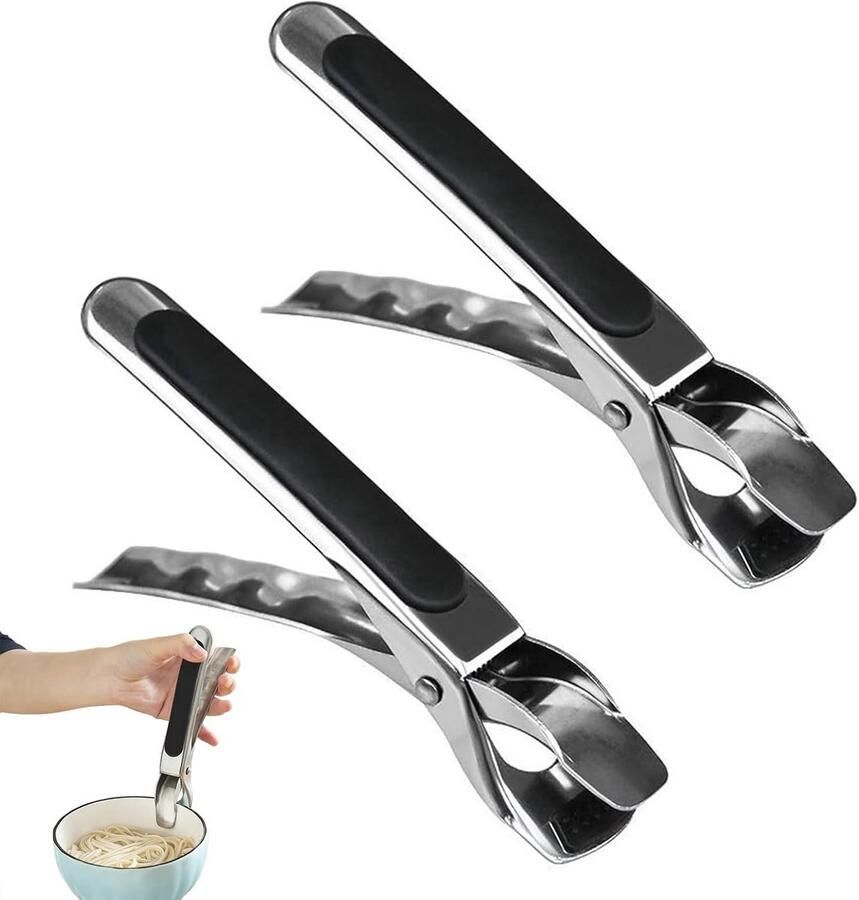 2x Hittebestendige Tang Voor Heteluchtfriteuse en Oven Roestvrij Staal