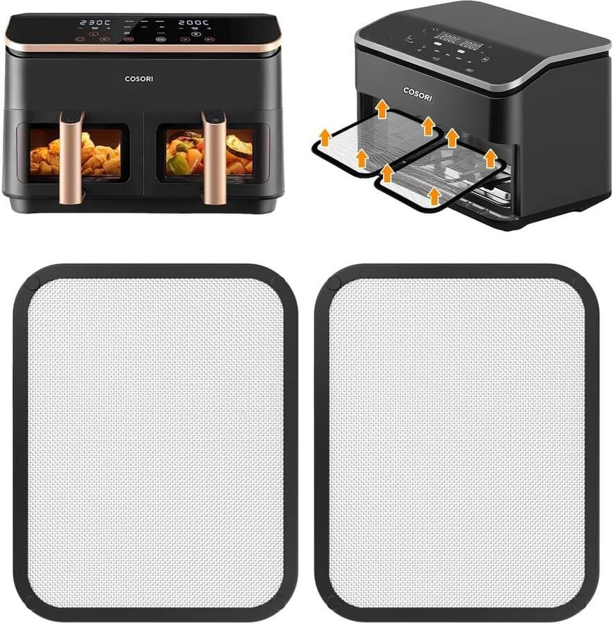 2x Magnetische RVS Spatbeschermers voor Heteluchtfriteuse Accessoires Herbruikbaar