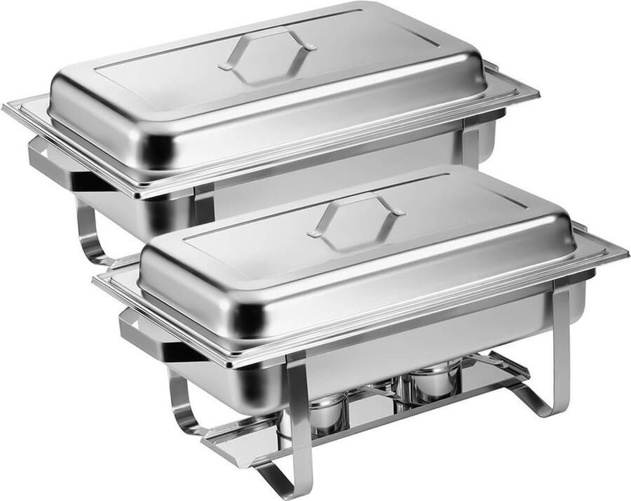 2x Professionele Warmhoudset RVS voor Buffet en Catering 15 Delig