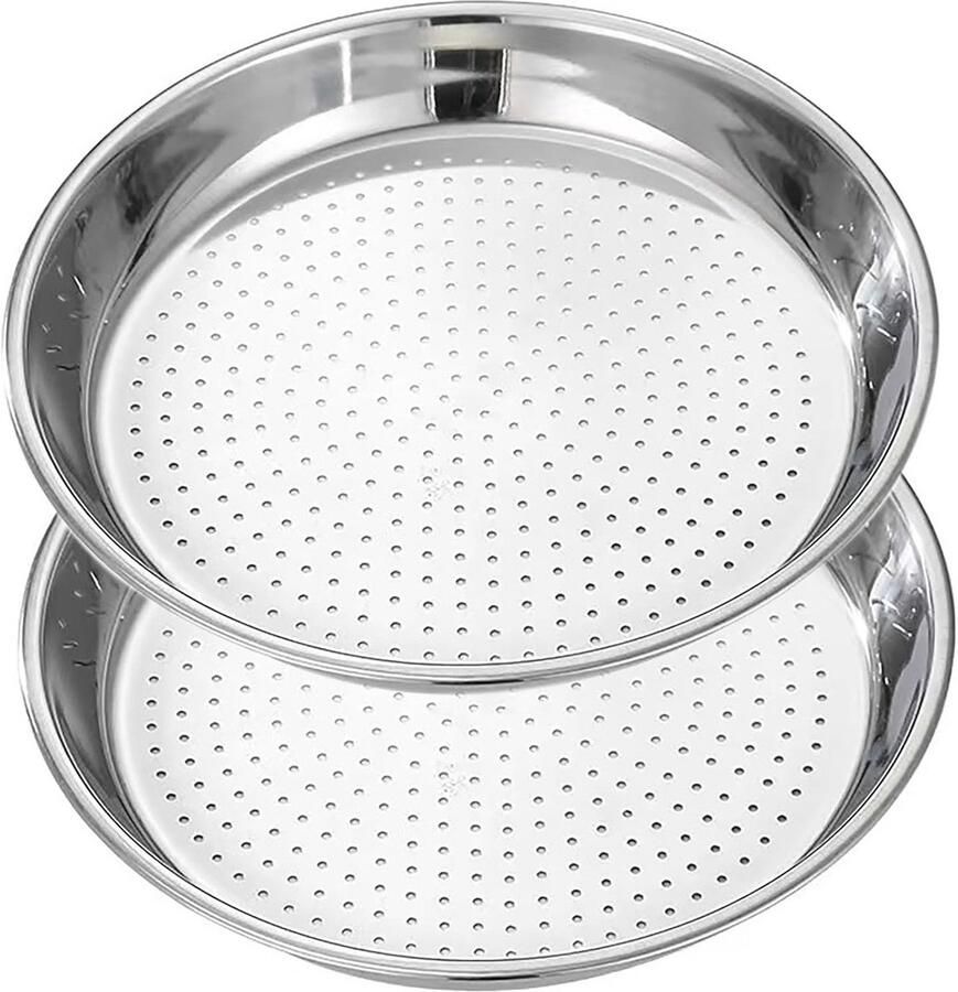 2x RVS Stoomrek Rond 27 5 cm Stoommatten voor Stomen van Groenten en Vis