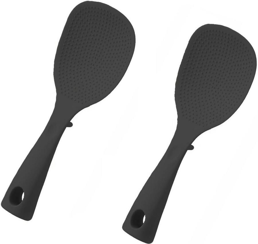 2x Siliconen Rijstschep Anti-kras & Hittebestendig Keukenhulpmiddel