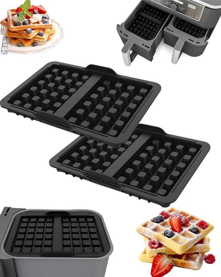 2x Siliconen Wafelvorm voor Belgische Wafels – Oven & Airfryer Bestendig
