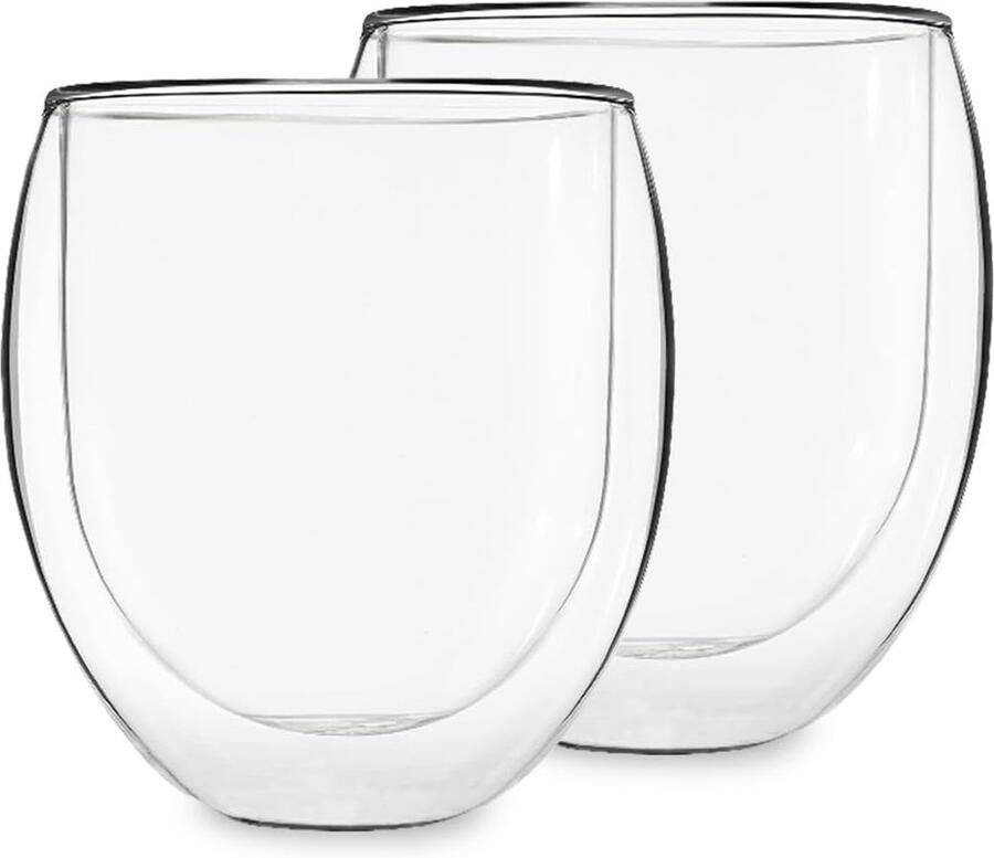 2x Theekop van glas dubbelwandig Theeglazen 400ml dubbelwandige theeglazen Theeglas vaatwasserbestendig met zweefeffect