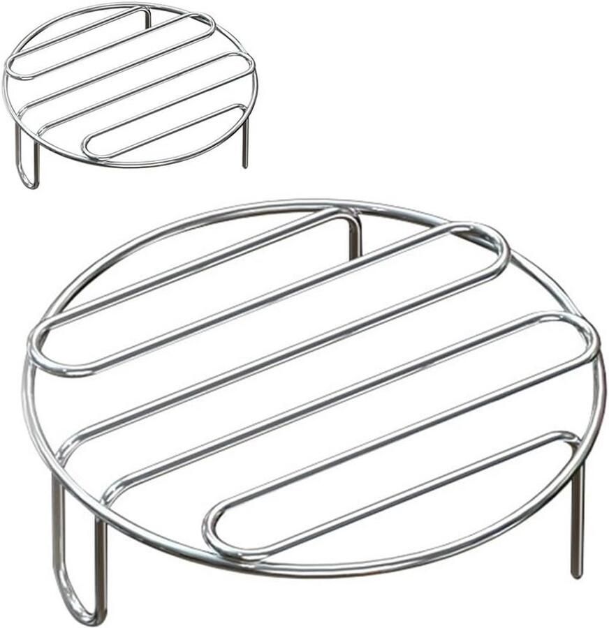 2x Universeel RVS Stoomrek & Kookstandaard voor Potten en Pannen