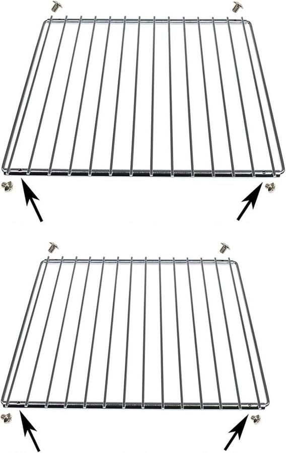 2x Verstelbare Ovenrooster Uitschuifbaar Planken voor Oven en Fornuis (360mm-600mm)