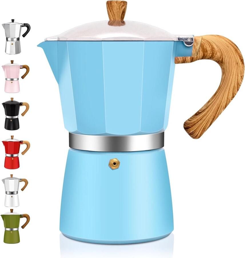 3 Cup Aluminum Espresso Stovetop Moka Pot Express Coffee Maker Percolator Italian Classic Mocha Coffee Machine for Italian and Cuban Cafe Brewing for Home & Camping 150ml 5oz - Foto 2