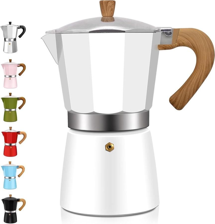 3 Cup Aluminum Espresso Stovetop Moka Pot Express Coffee Maker Percolator Italian Classic Mocha Coffee Machine for Italian and Cuban Cafe Brewing for Home & Camping 150ml 5oz