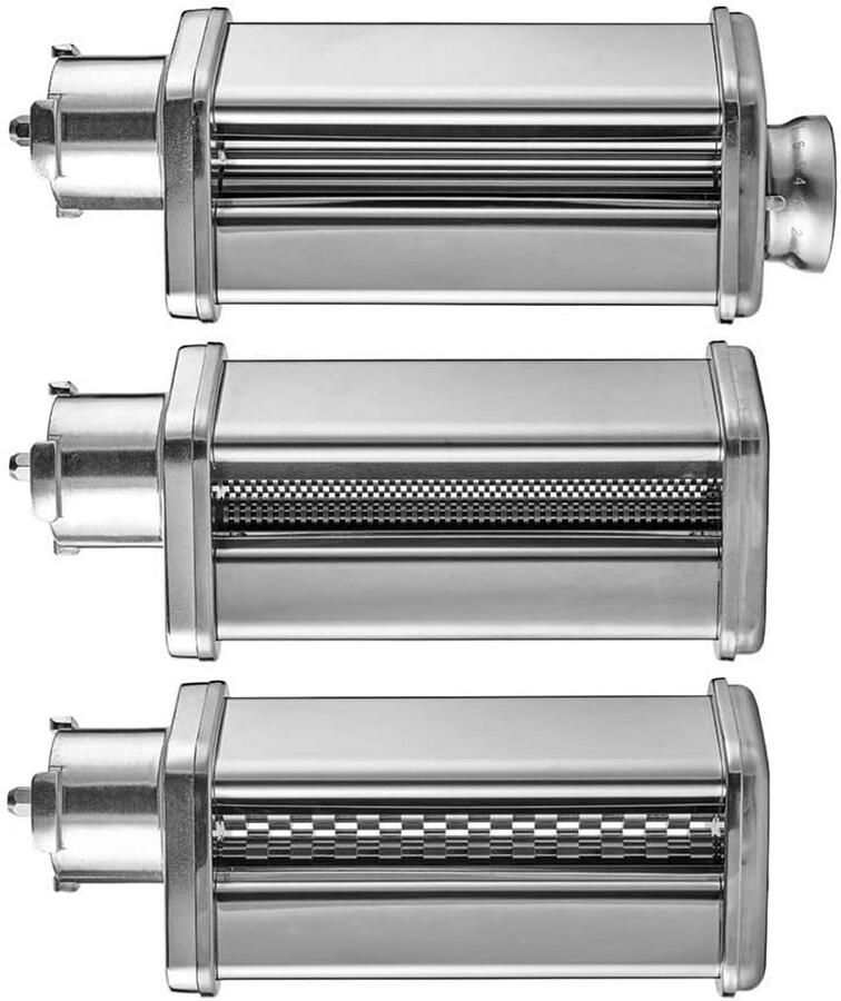 3-Delig Pastaset voor Keukenmachine Roestvrijstaal Lasagne Fettuccine en Spaghetti