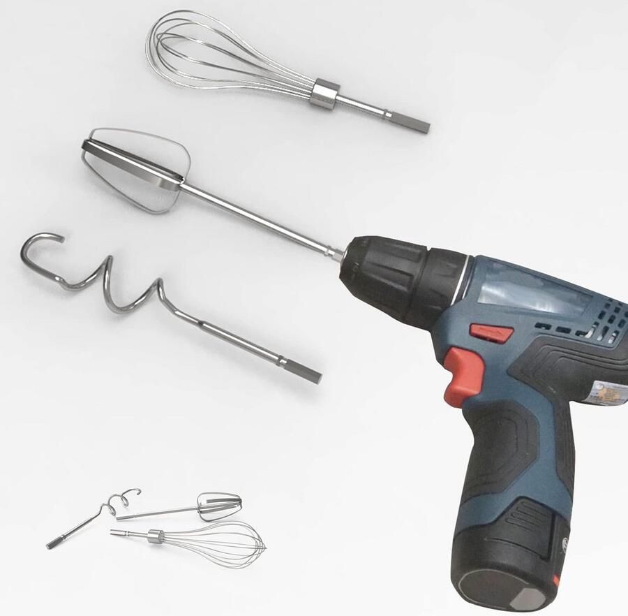 3-delige Accessoire Set voor Elektrische Mixer Roestvrij Staal