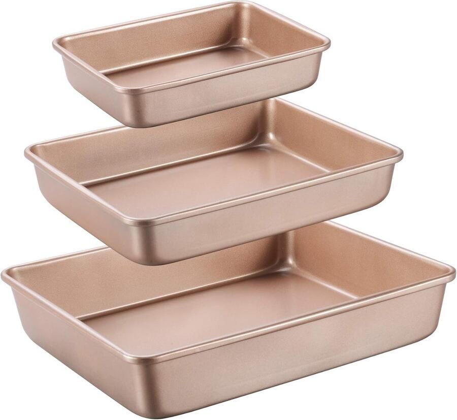 3-delige Bakplaat Set Koolstofstaal – Non-stick voor Oven Roosteren Pizza en Cakes
