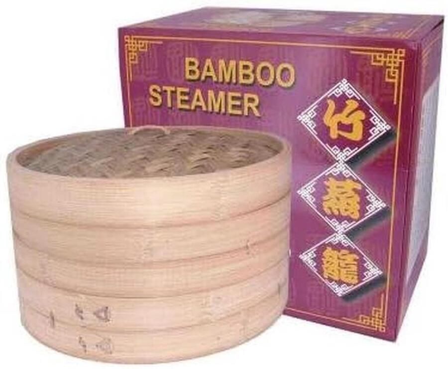 3-Delige Bamboe Stoommand Set 30 5 cm Stoompan voor Gezond Koken
