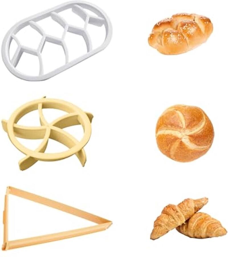3-delige broodbakmachine set met broodvorm en croissantvorm
