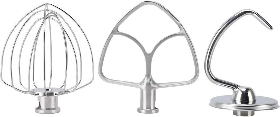 3-delige opzetset voor blenders met roestvrijstalen menger kneedhaak en draadbezem keukenaccessoires voor optimale bereiding