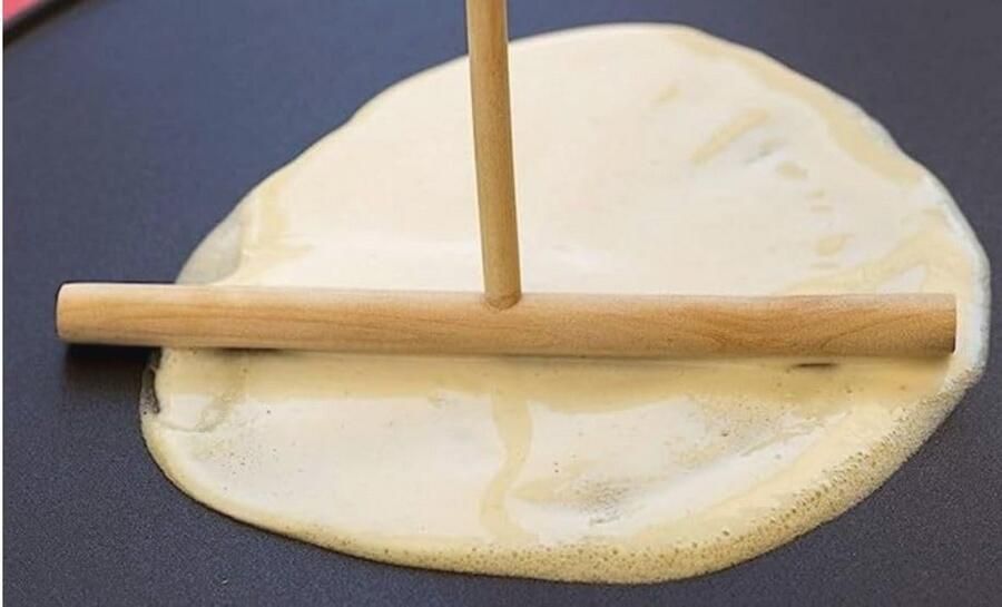 3-delige Pannenkoekenset met Spatel en Verdeler van Beukenhout – Perfect voor Pannenkoeken - Foto 2