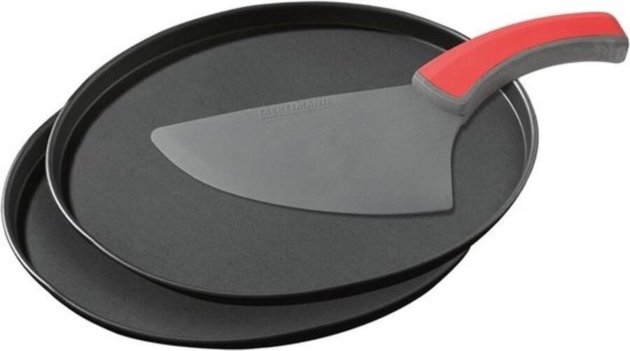 3-delige pizza bakplaat set met anti-aanbak pannen en 2-in-1 pizzasnijder – perfect voor het maken van overheerlijke pizza's