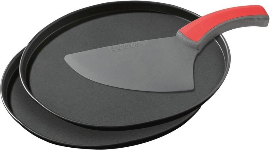 3-delige pizza bakplaat set met anti-aanbak pannen en 2-in-1 pizzasnijder – perfect voor het maken van overheerlijke pizza's