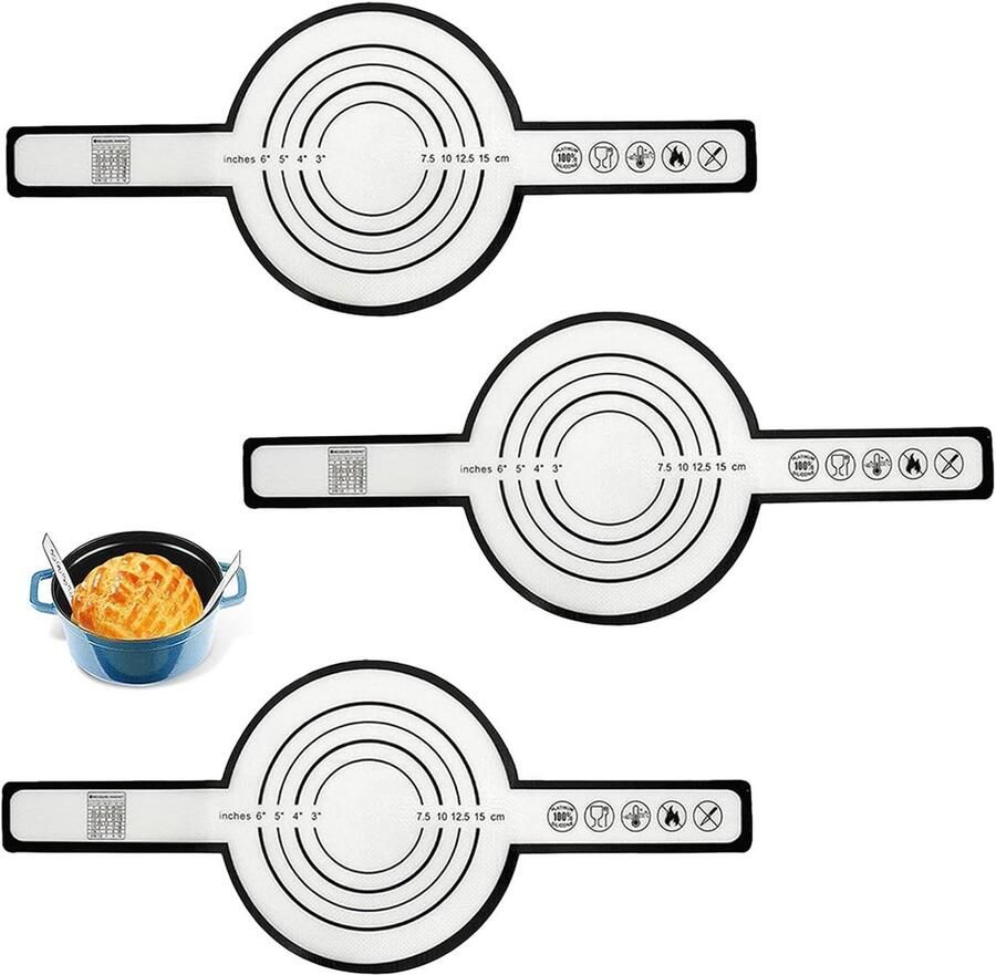 3-Delige Siliconen Bakmatten Set Hittebestendig & Anti-Aanbak Geschikt voor Oven Magnetron en Stoompan