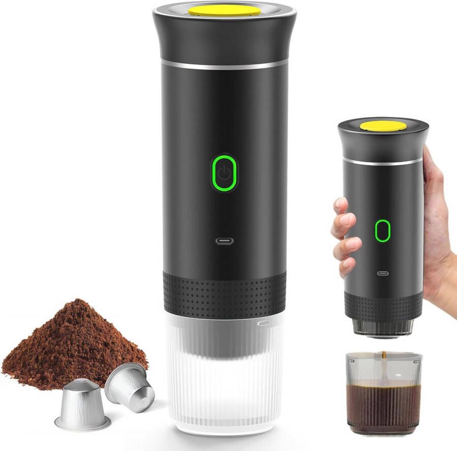 3-in-1 Draagbare Espressomachine Met Capsules & Gemalen Koffie Koffiezetapparaat Voor Thuis En Kantoor
