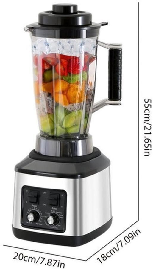 3-in-1 Elektrische Blender – Multifunctionele Mixer – Sapcentrifuge – Smoothiemaker – Keukenmachine – 9500W Krachtige Motor – 3L 1 5L en 0 5L Containers