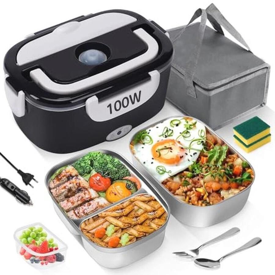 3-in-1 Elektrische Lunchbox met Warmtefunctie en Lekvrije Container