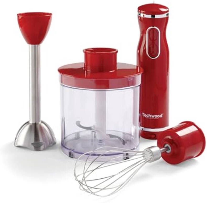 3-in-1 hand blender 600 W – veelzijdig keukengereedschap in het rood