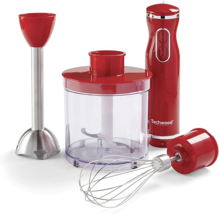 3-in-1 hand blender 600 W – veelzijdig keukengereedschap in het rood