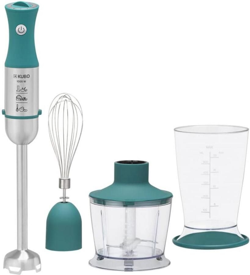 3-in-1 handmixer met 1000 W snelheidsregelaar en hakmolen voor eenvoudig koken