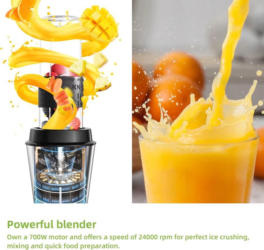 BioloMix 3-In-1 Multifunctionele Keukenmachine 700W Draagbare Juicer Blender Smoothie Mixer Droge Molen - Foto 2