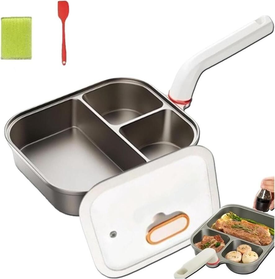 3-in-1 Omeletpan Bekerpan Bakpan Ontbijt Bereiden Anti-aanbak Titanium Keramisch 205 x 245 cm Wit
