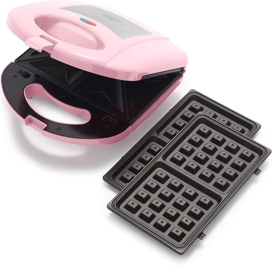 3-in-1 Panini Pers Wafel & Sandwich Maker PFAS-vrij met Antiaanbaklaag en Verwijderbare Grillplaten