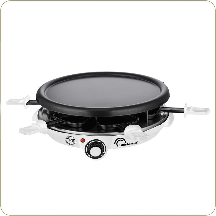 3-in-1 Raclette Grill Pannenkoekenpan en Cheesefondue voor 6 Personen 1200W