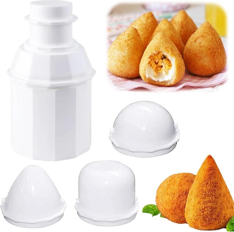 3-in-1 Rijstbal en Gehaktbal Vormset Rond Kegel Cilinder 80-160g Porties