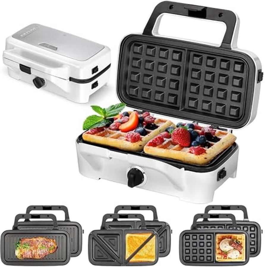 3-in-1 Sandwichmaker en Wafelijzer met Grillfunctie 1200 W