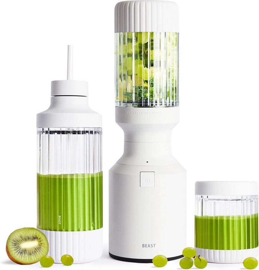 3-in-1 Smoothie Maker met 3 To-Go Bekers 850 W Perfect voor Smoothies en Sauzen Wit