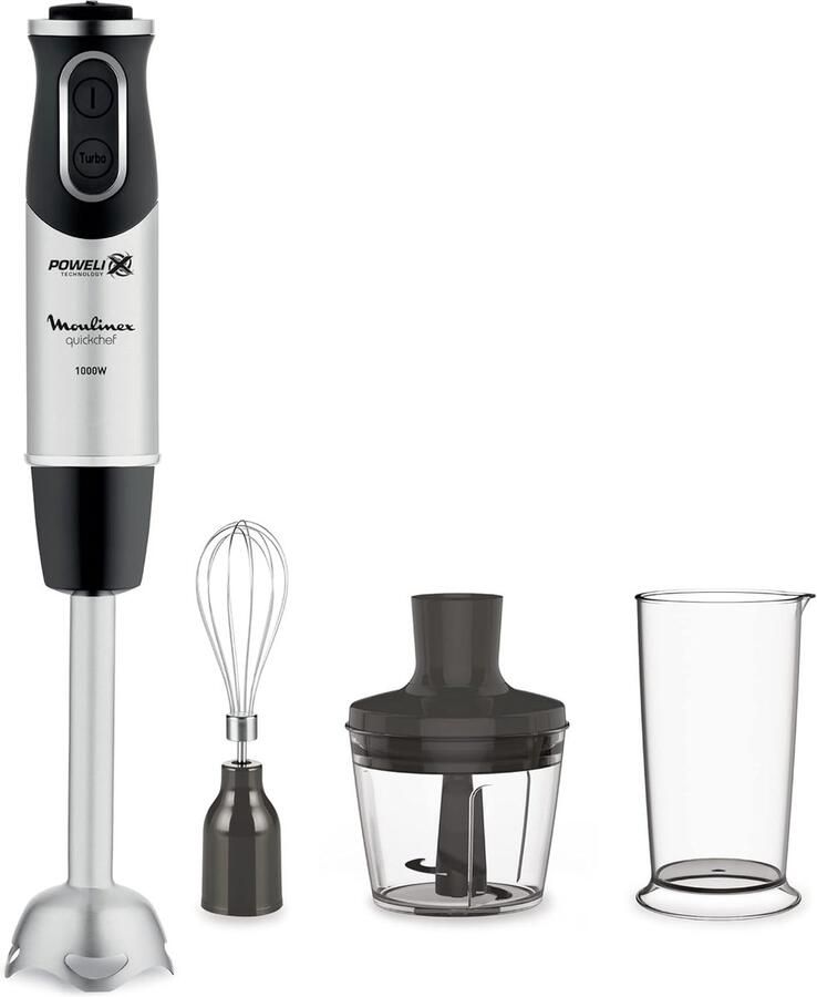 3-in-1 Staafmixer met 1000 W en Powelix-technologie 10 Snelheden Inclusief Accessoires