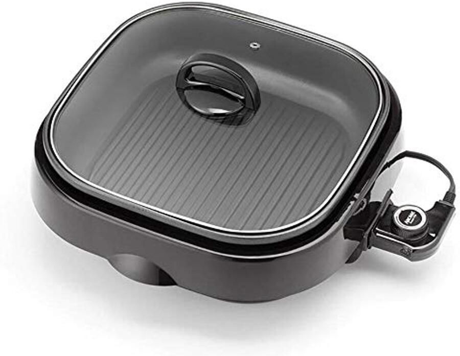 3-in-1 Super Pan met Grillplaat 4 Kwarts Zwart