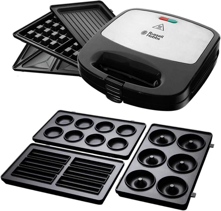 3-in-1 Tafelgrill met Wafel- Sandwich- en Contactgrill Functie