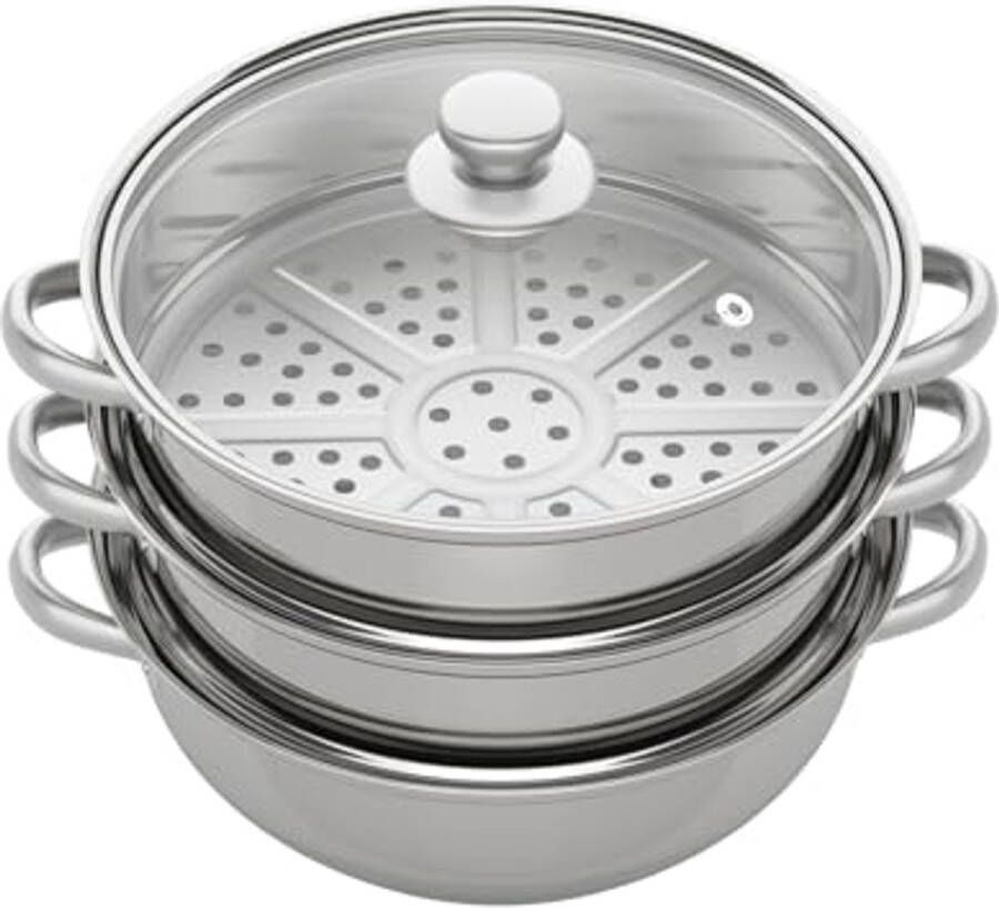 3-laags RVS Stoompan 28 cm Geschikt voor Gas Inductie en Elektrische Koken