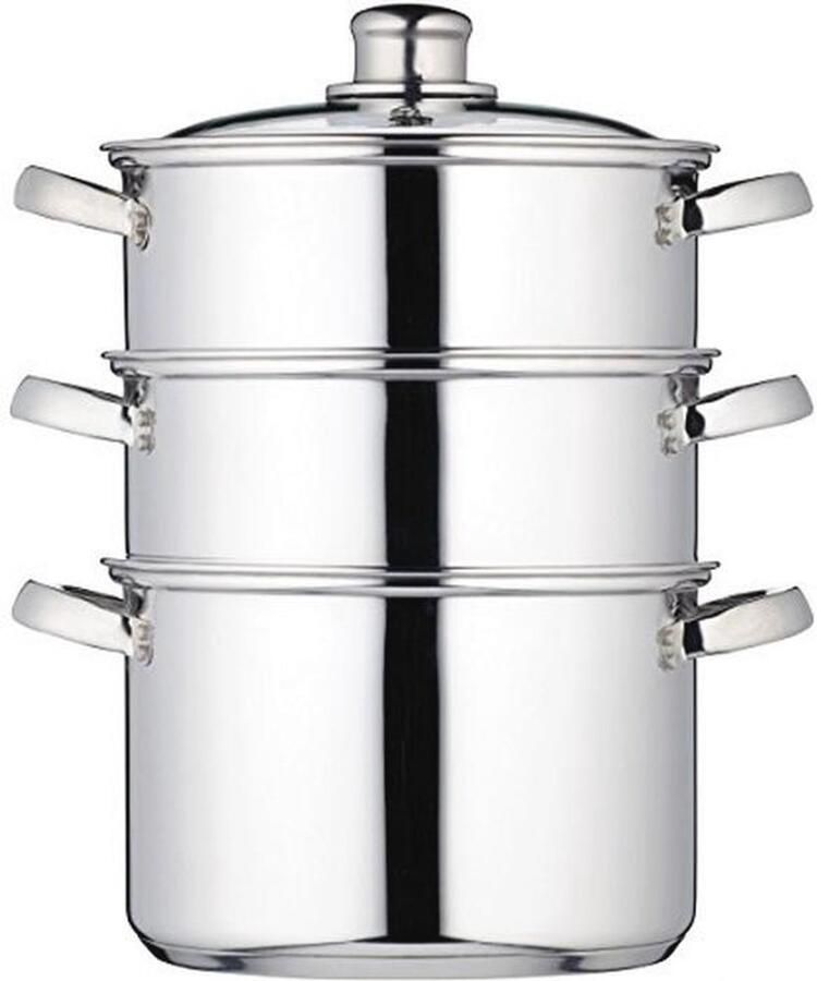 3-laags voedselstoompan van roestvrij staal inductiebestendig 20 cm