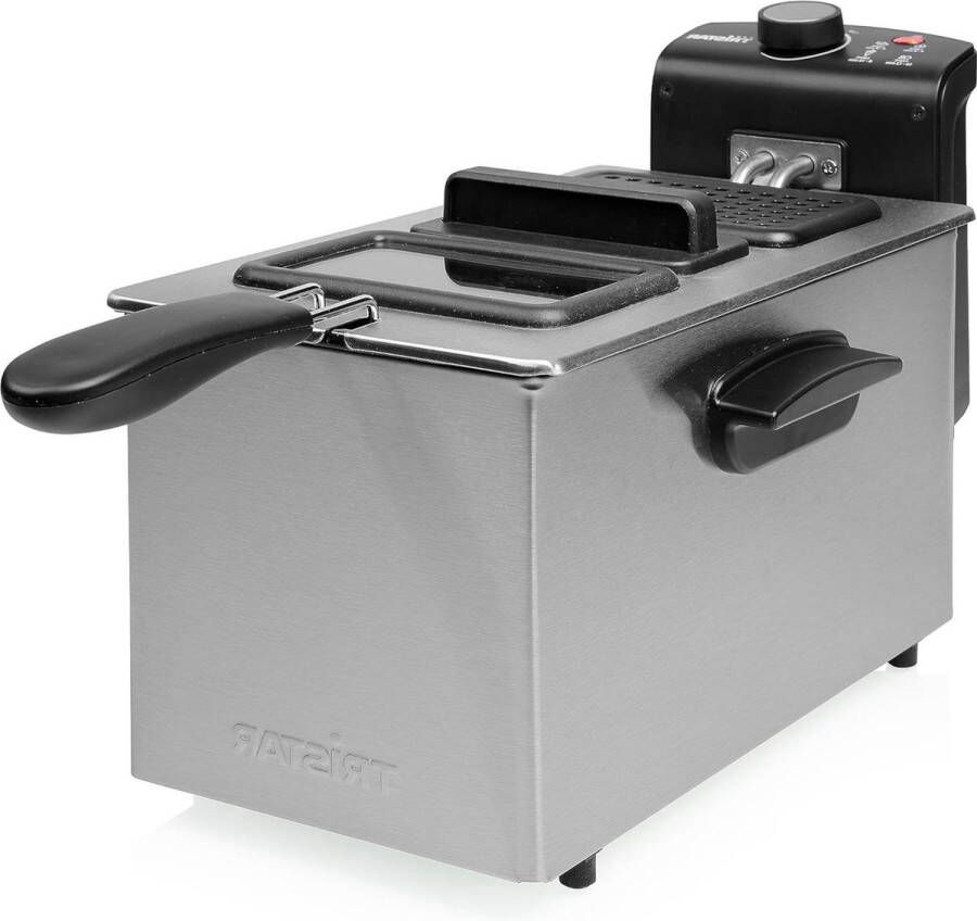 3 liter Professionele Friteuse 2000W vermogen Instelbare thermostaat Transparante deksel Oververhittingsbeveiliging Koude zone Verwijderbare binnenpan Vaatwasmachinebestendig