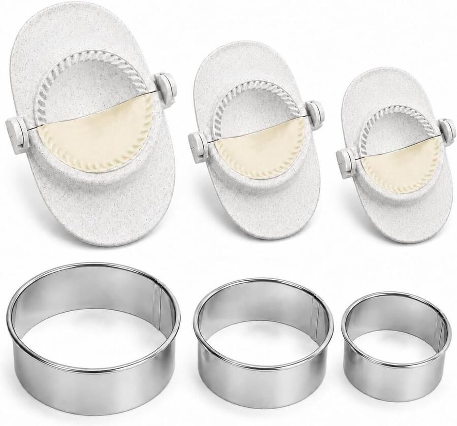 3 maten van Wonton-vormen en 3 maten deegsnijder voor handmatige ergonomische dumplingvorm Wonton potstickers voor doe-het-zelf-keuken familiefeesten en picknicks