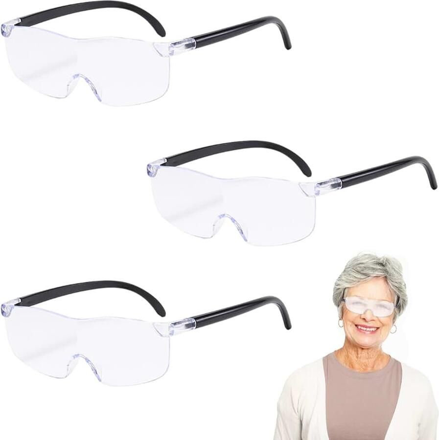3 paar 300% vergrootglazen 3 x vergrotende gezichtsvergrootglazen handsfree vergrootglazen voor lezen ambachten juweliers hobby's en dicht werk (niet verlichte vergrootglas)