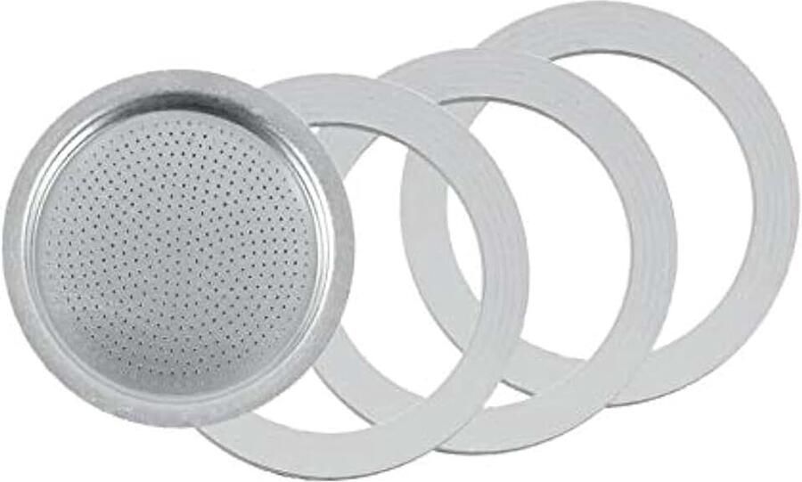 3 rubberen afdichting ringen+filter -vervanging kopje espressomachine Moka Pot- 5 cm (2 kop)