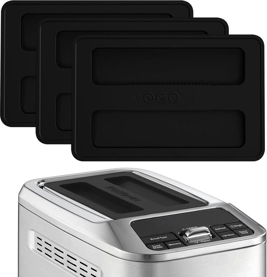 3 stuks 2 plakjes siliconen broodrooster bovendeksel herbruikbare broodrooster machine cover deksel broodmachine sandwichmaker bovendeksel deel accessoires voor keuken bakkerij (zwart)