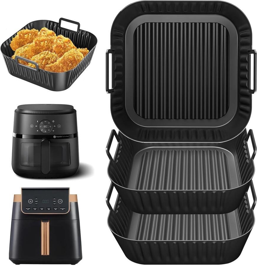 3 stuks 4 7L-6 2L Airfryer siliconenvorm accessoires voor Philips Essentia XL Airfryer 6 2L HD9270 2000 Series NA230 COSORI Turboblaze CAF-DC601 Ninja 6 2L heteluchtfriteuse AF180EUCP AF140EU inzet