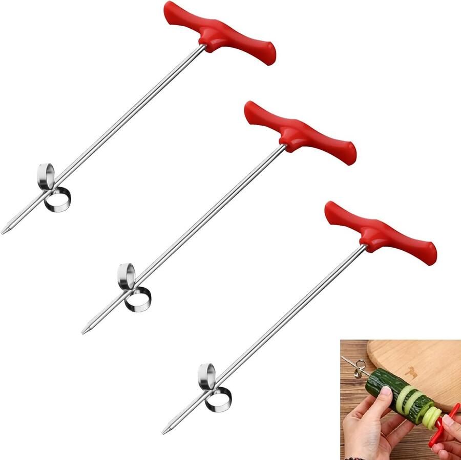 3 stuks aardappeltorensnijder aardappelsnijder van spiraal twister groentesnijder frietsnijder tornade handmatig wortelen komkommers accessoires keuken barbecue camping picknick feest